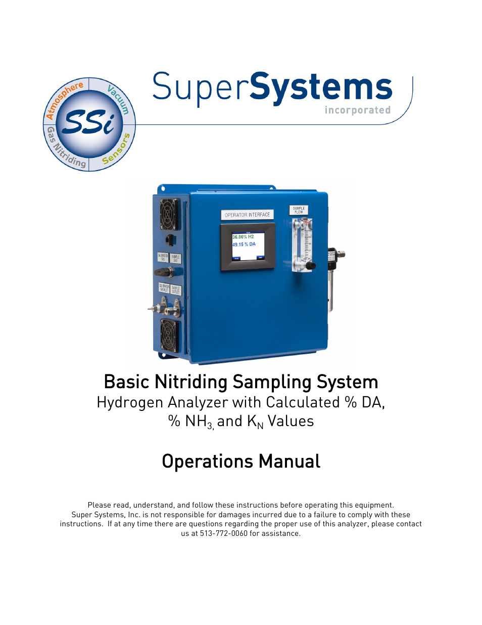 Super Systems Hydrogen Nitrider Analyzer User Manual | 12 pages