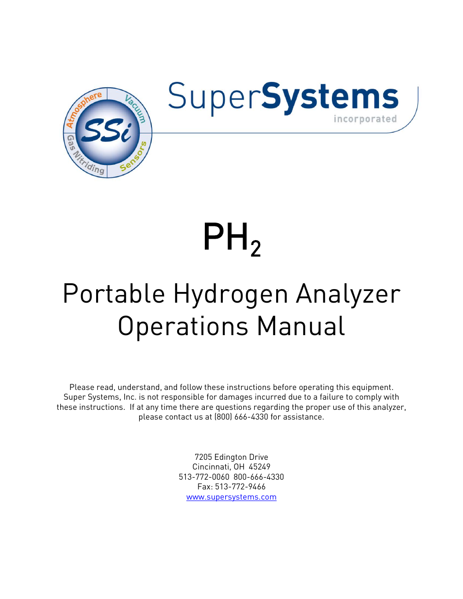 Super Systems PH2 User Manual | 19 pages