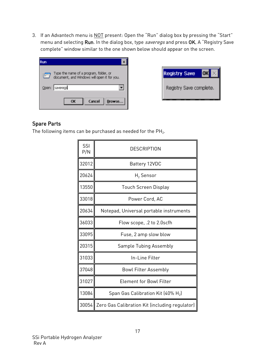 Spare parts | Super Systems PH2 User Manual | Page 18 / 19