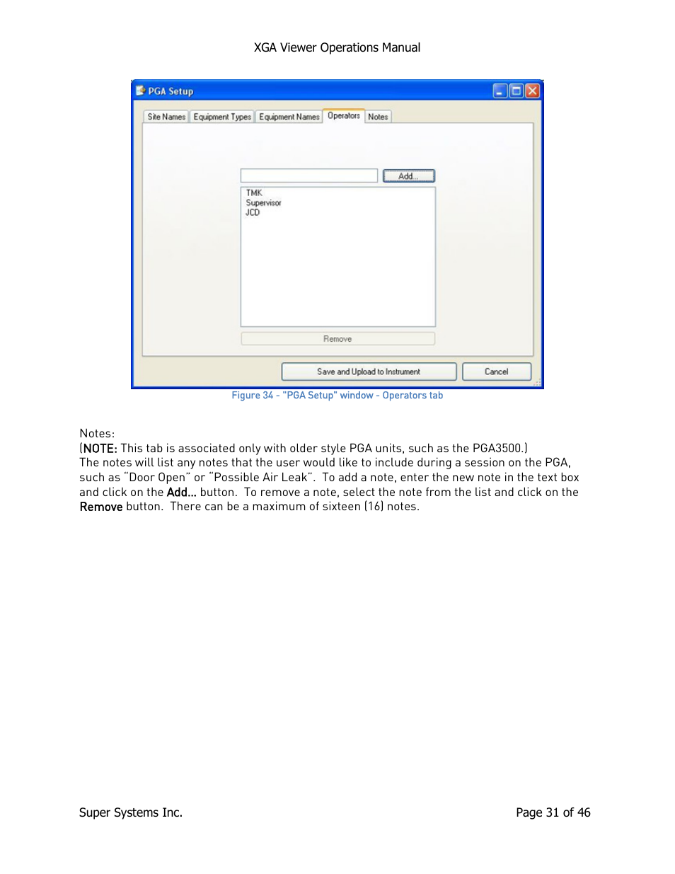 Super Systems XGA Viewer User Manual | Page 31 / 46