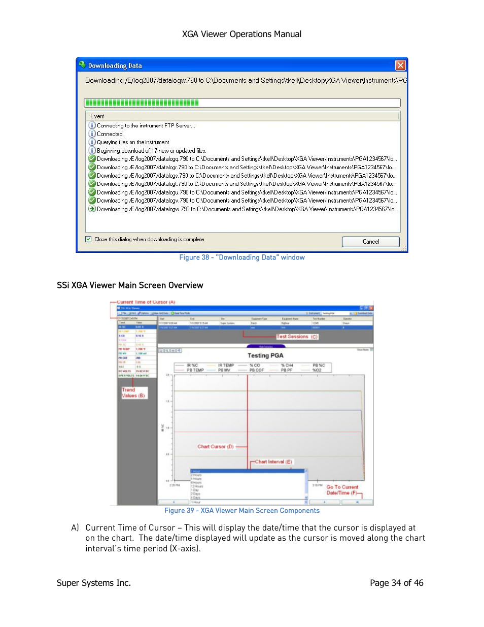 Ssi xga viewer main screen overview | Super Systems XGA Viewer User Manual | Page 34 / 46