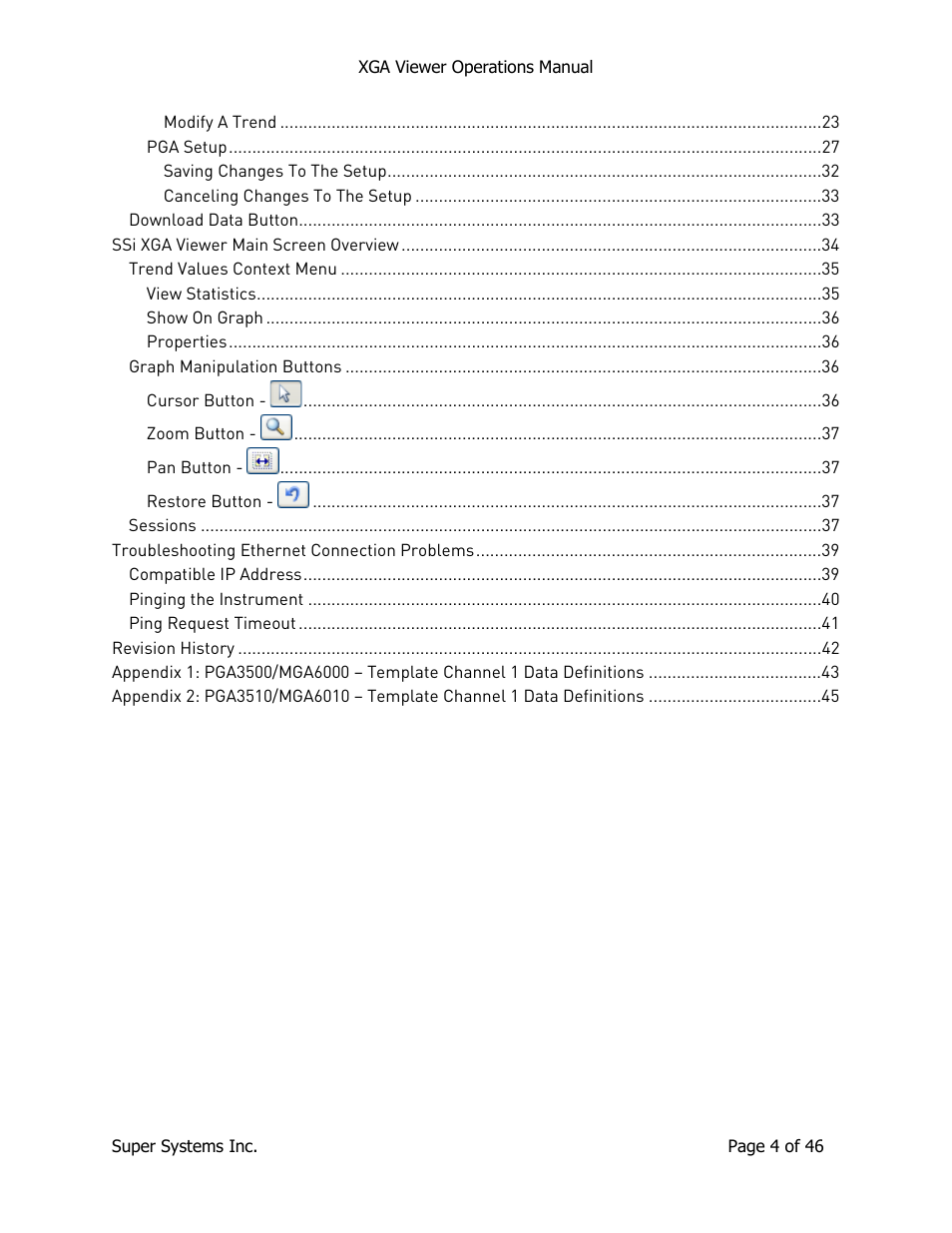 Super Systems XGA Viewer User Manual | Page 4 / 46