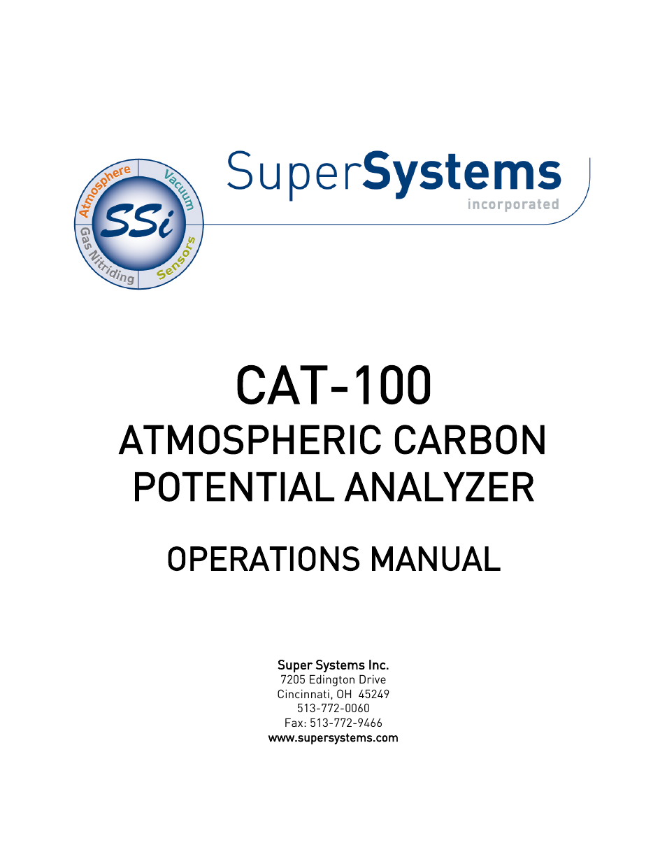 Super Systems CAT-100 User Manual | 51 pages