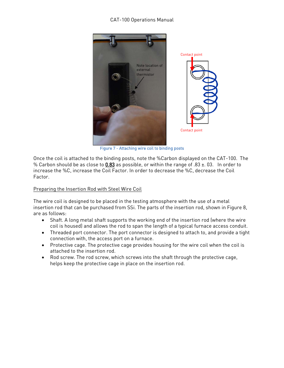 Preparing the insertion rod with steel wire coil | Super Systems CAT-100 User Manual | Page 10 / 51