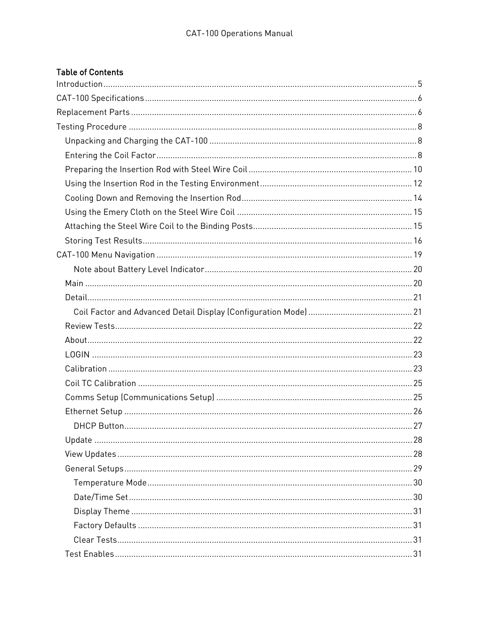 Super Systems CAT-100 User Manual | Page 3 / 51