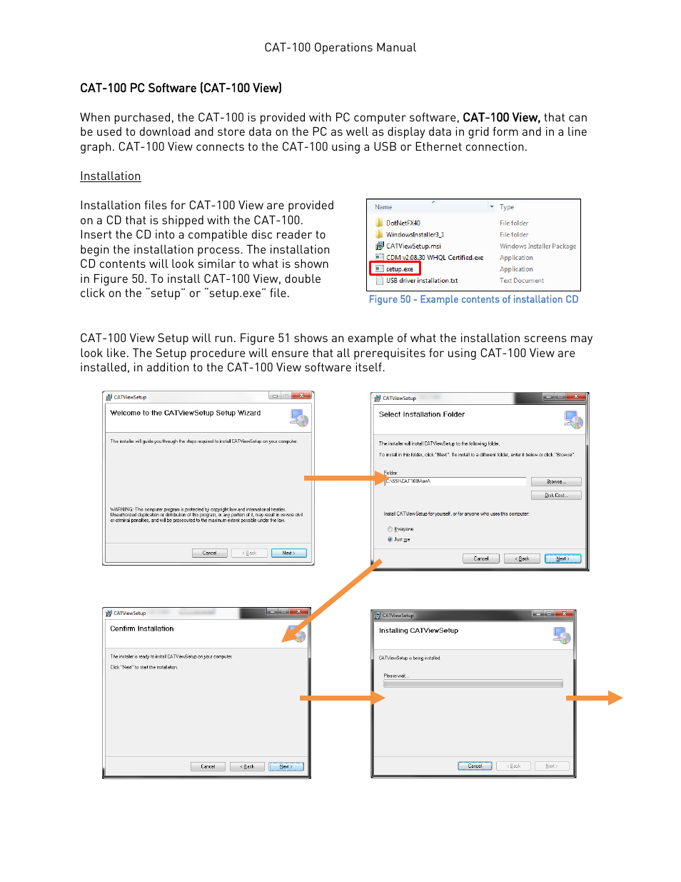 Cat-100 pc software (cat-100 view), Installation | Super Systems CAT-100 User Manual | Page 34 / 51