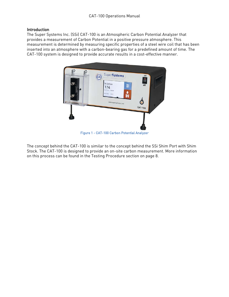 Introduction | Super Systems CAT-100 User Manual | Page 5 / 51