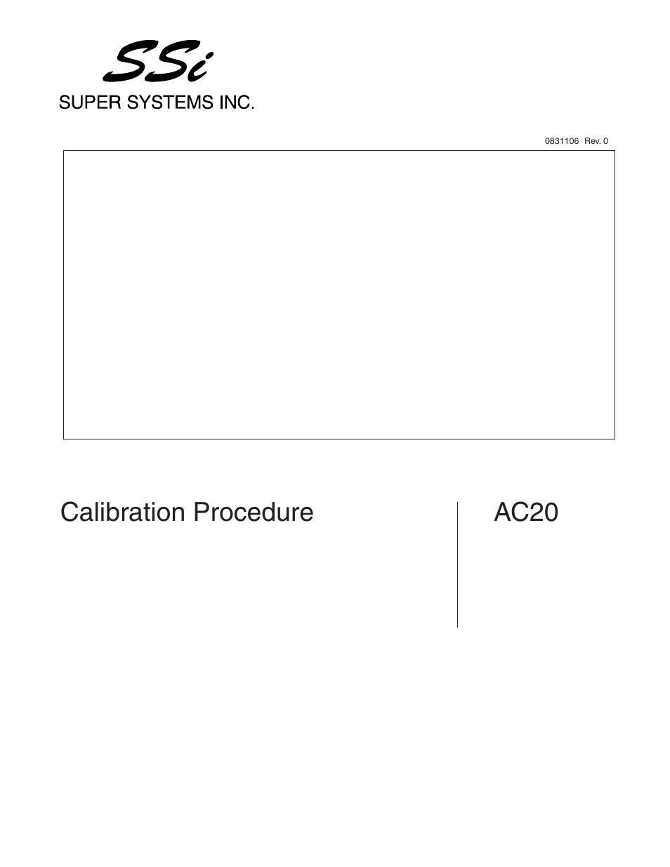 Calibration procedure ac20 | Super Systems AC20 User Manual | Page 107 / 114