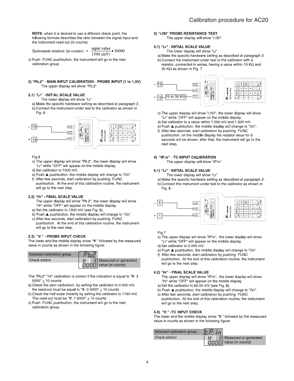 Calibration procedure for ac20 | Super Systems AC20 User Manual | Page 110 / 114