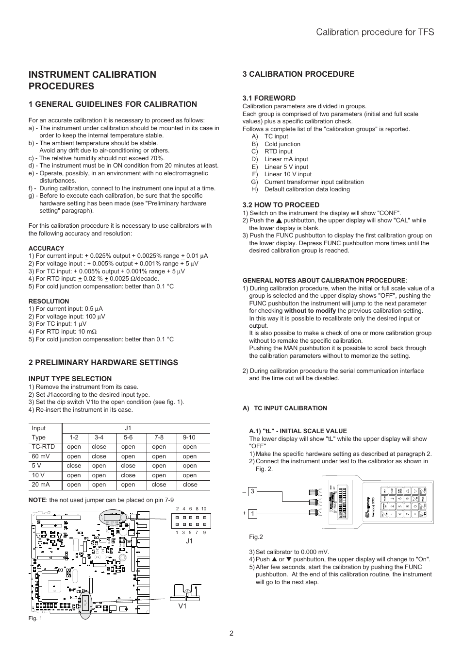 Instrument calibration procedures, 1 general guidelines for calibration, 2 preliminary hardware settings | 3 calibration procedure | Super Systems 7EK 31080 Calibration Manual User Manual | Page 2 / 5