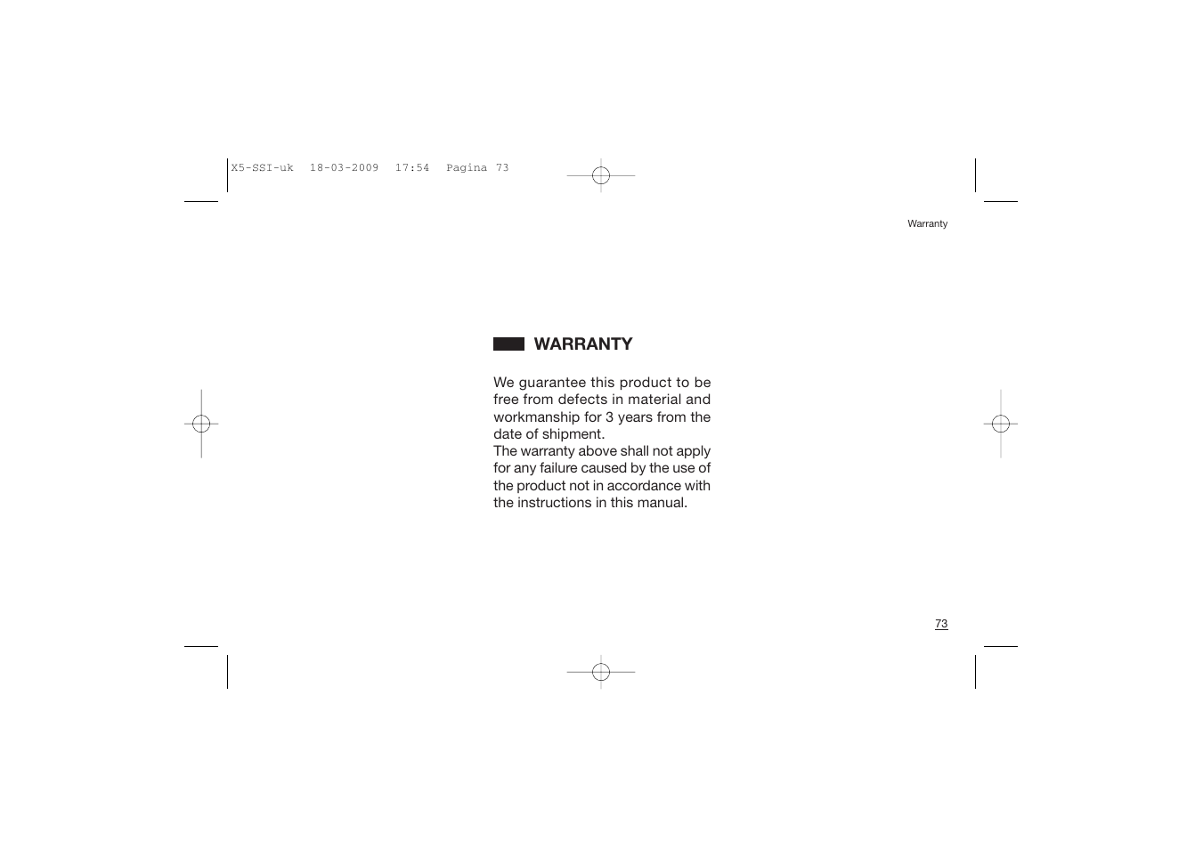 Super Systems X5 User Manual | Page 73 / 74