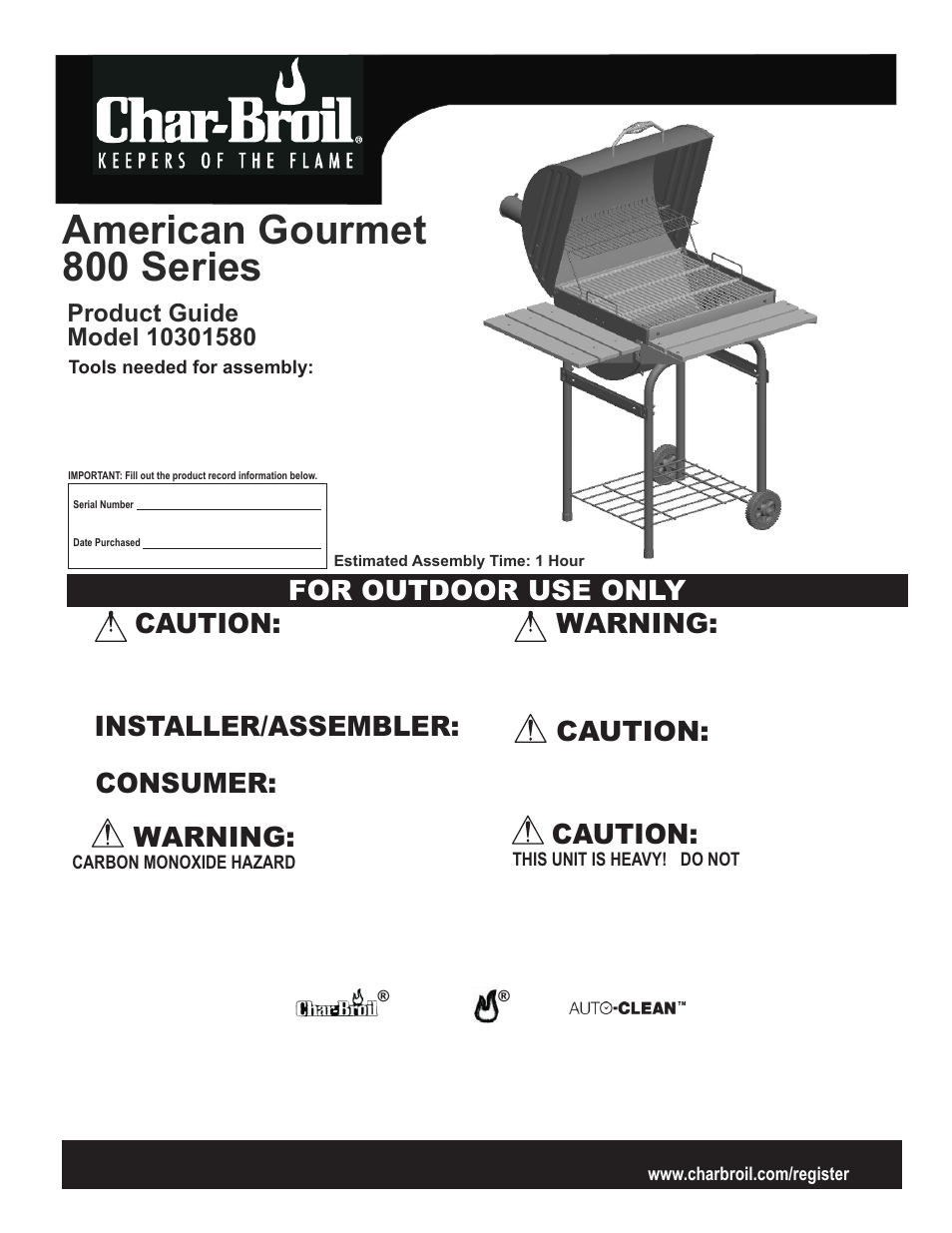 Char-Broil AMERICAN GOURMET 10301580 User Manual | 16 pages