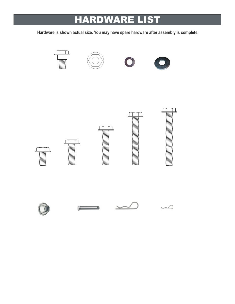 Hardware list | Char-Broil AMERICAN GOURMET 10301580 User Manual | Page 14 / 16