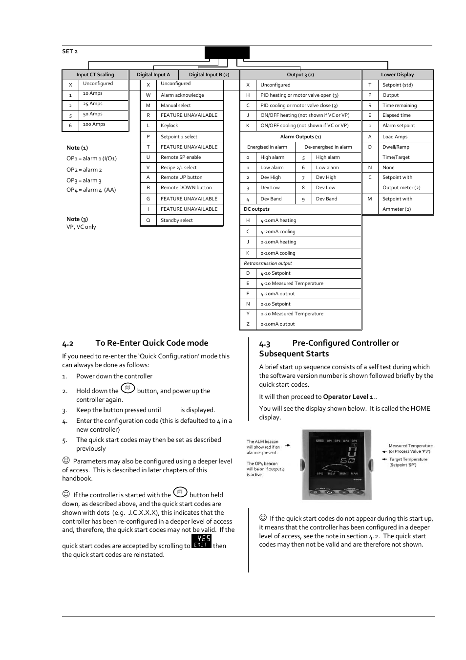 2 to re-enter quick code mode, 3 pre-configured controller or subsequent starts, To re-enter quick code mode | Pre-configured controller or subsequent starts, 1 wrdt | Super Systems 3 Series User Manual | Page 17 / 92