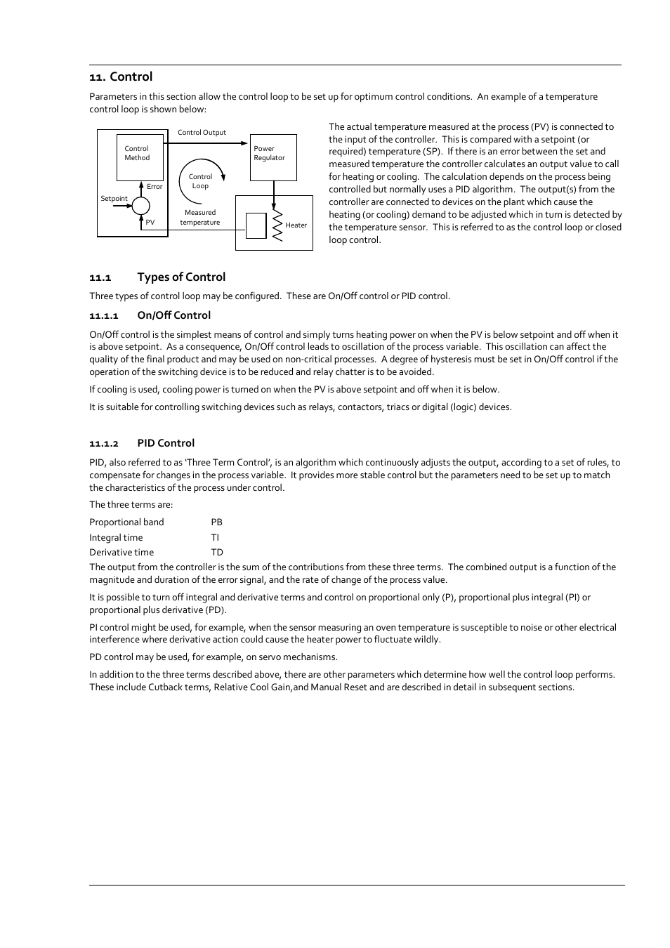Control, 1 types of control, 1 on/off control | 2 pid control, Types of control, On/off control, Pid control | Super Systems 3 Series User Manual | Page 45 / 92