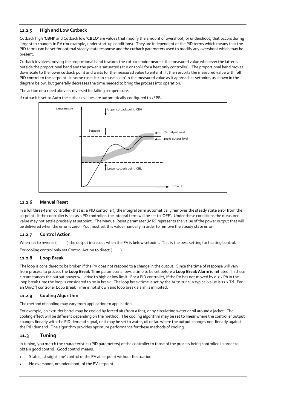 5 high and low cutback, 6 manual reset, 7 control action | 8 loop break, 9 cooling algorithm, 3 tuning, High and low cutback, Manual reset, Control action, Loop break | Super Systems 3 Series User Manual | Page 50 / 92