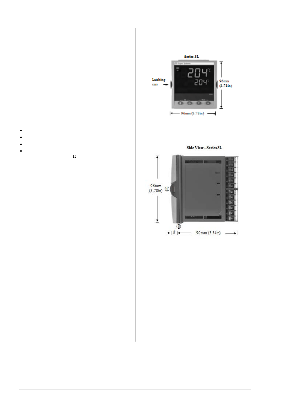 Installation and basic operation, 1 unpacking your indicator, 2 dimensions front views | 3 dimensions – side views, Unpacking your indicator, Dimensions front views, Dimensions – side views | Super Systems 3L Series User Manual | Page 4 / 54