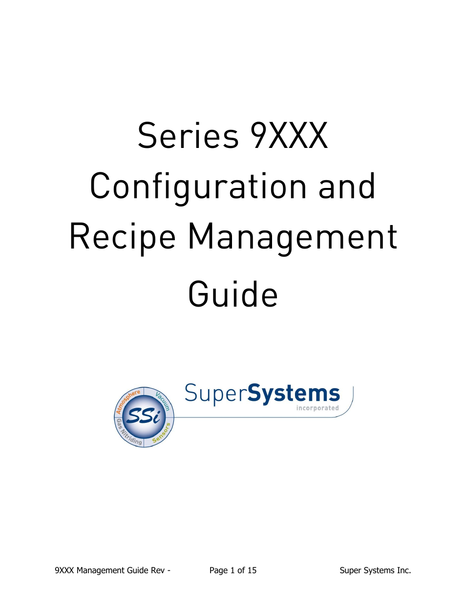 Super Systems 9000 Series User Manual | 15 pages