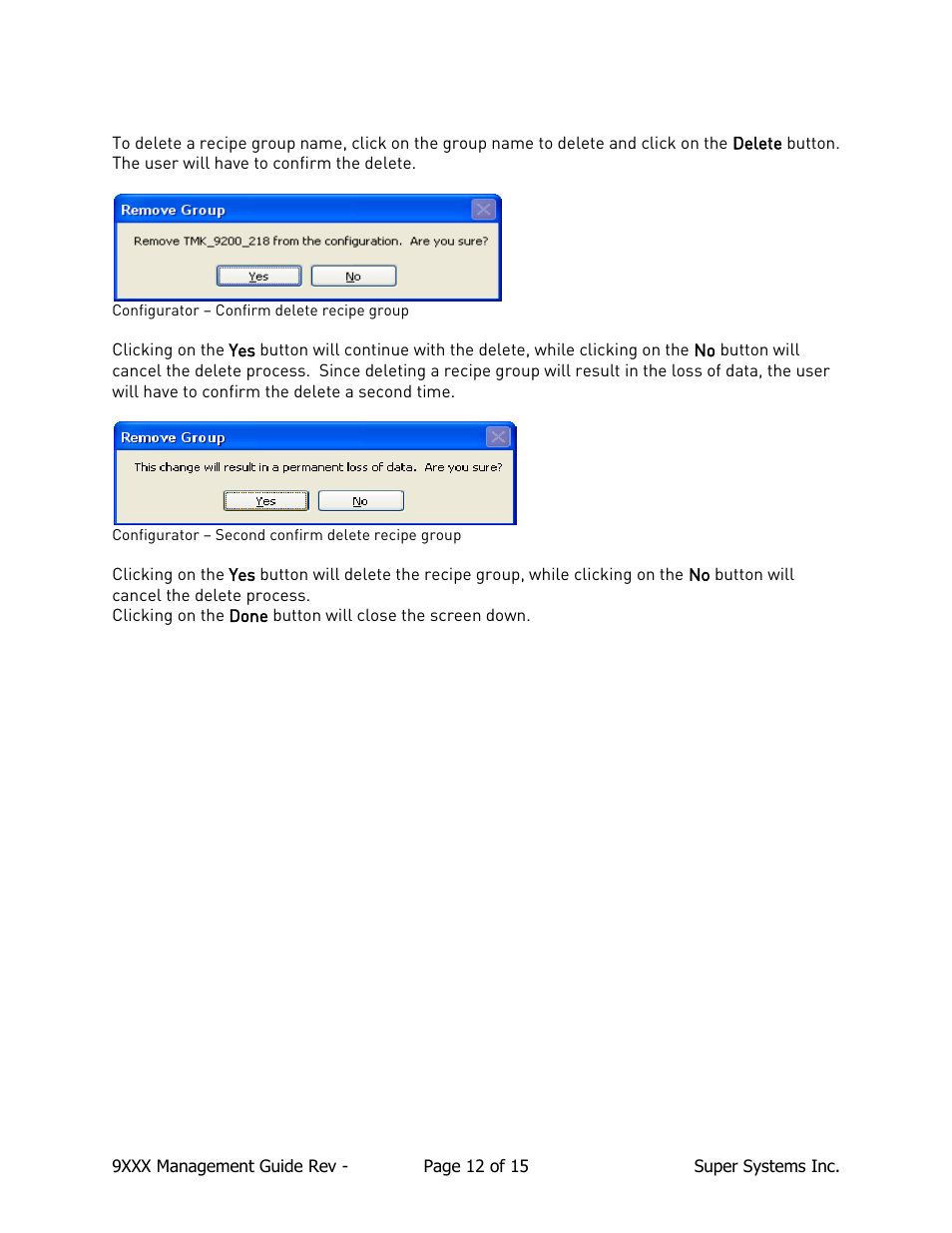 Super Systems 9000 Series User Manual | Page 12 / 15
