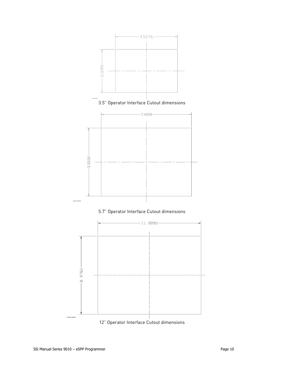 12” operator interface cutout dimensionswiring | Super Systems 9010 Series User Manual | Page 10 / 66