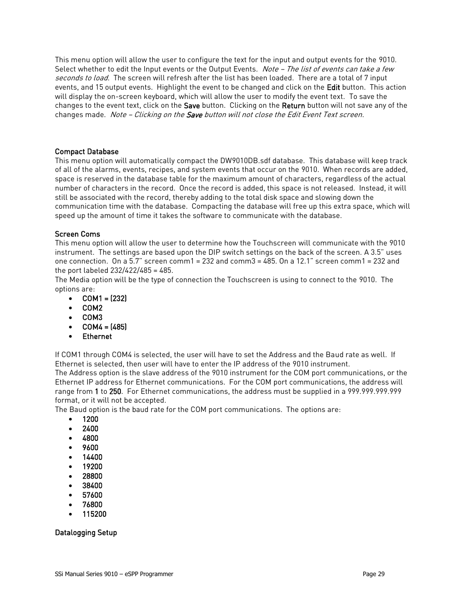 Super Systems 9010 Series User Manual | Page 29 / 66