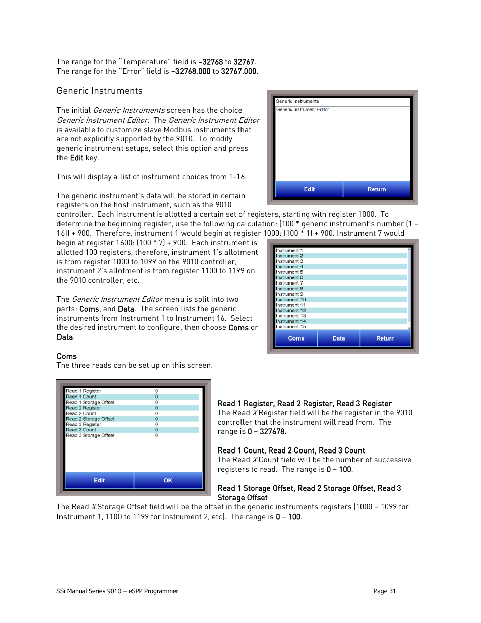 Generic instruments | Super Systems 9010 Series User Manual | Page 31 / 66