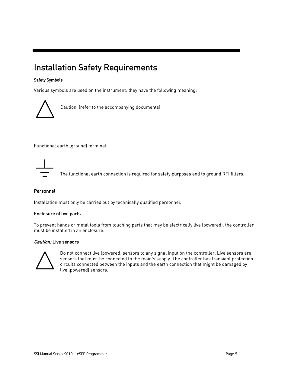 Installation safety requirements | Super Systems 9010 Series User Manual | Page 5 / 66