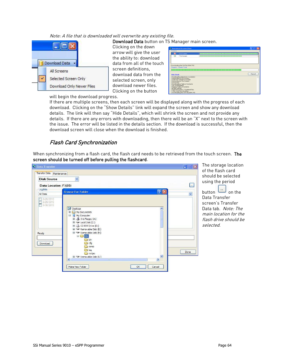 Flash card synchronization | Super Systems 9010 Series User Manual | Page 64 / 66
