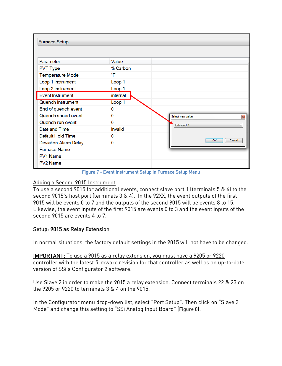 Adding a second 9015 instrument, Setup: 9015 as relay extension, Figure 7 | Super Systems 9015 Series User Manual | Page 8 / 11