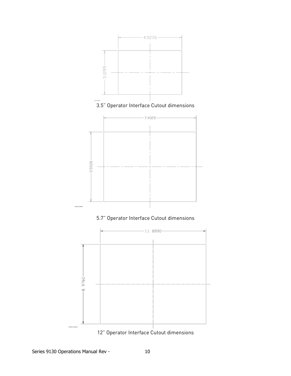 Perator, Nterface, Utout dimensions | Super Systems 9130 Series User Manual | Page 11 / 174