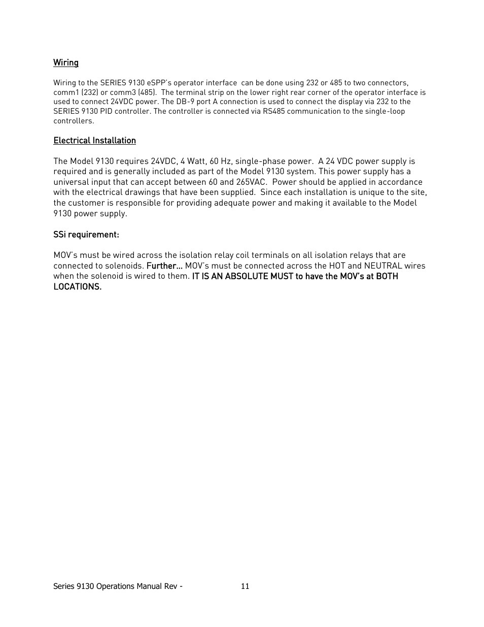 Iring, Lectrical, Nstallation | Super Systems 9130 Series User Manual | Page 12 / 174