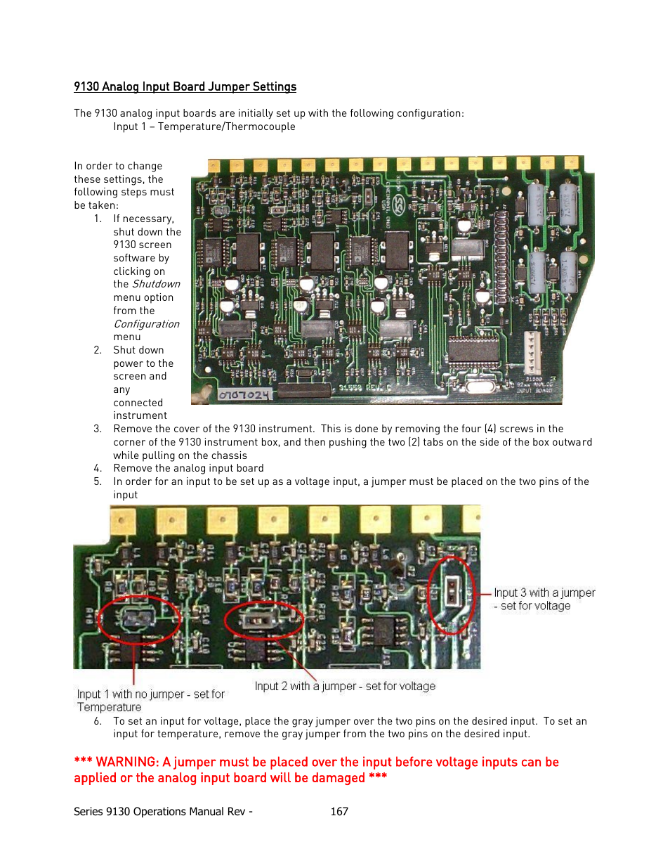 Nalog, Nput, Oard | Umper, Ettings | Super Systems 9130 Series User Manual | Page 168 / 174