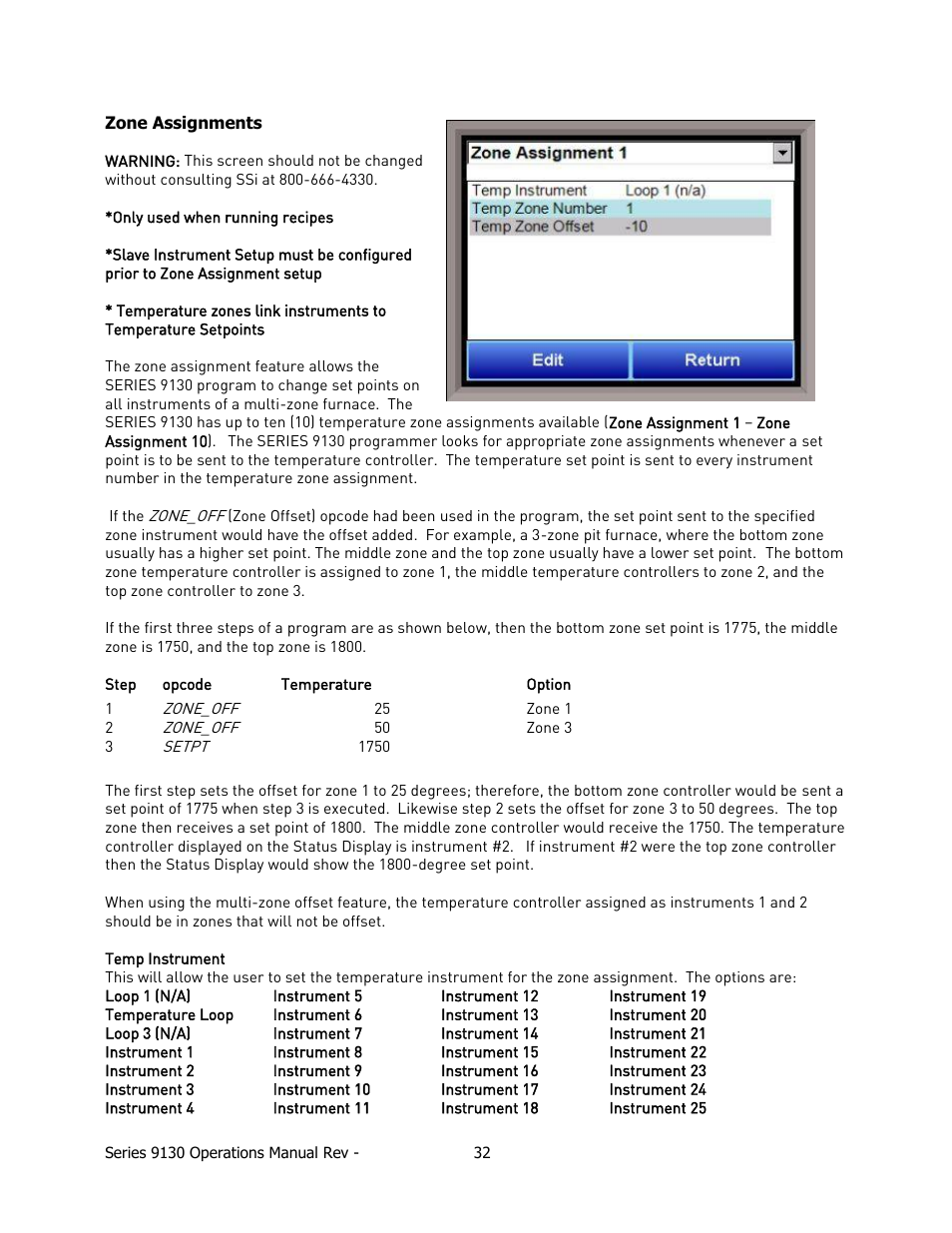 Zone assignments | Super Systems 9130 Series User Manual | Page 33 / 174
