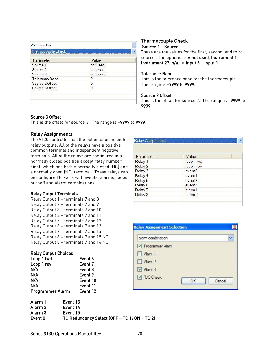 Hermocouple, Heck, Elay | Ssignments | Super Systems 9130 Series User Manual | Page 71 / 174