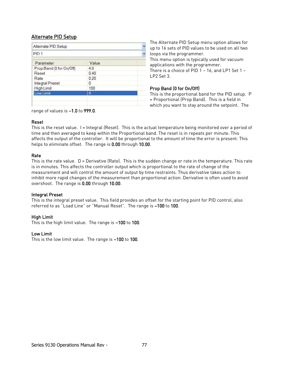 Lternate, Etup | Super Systems 9130 Series User Manual | Page 78 / 174