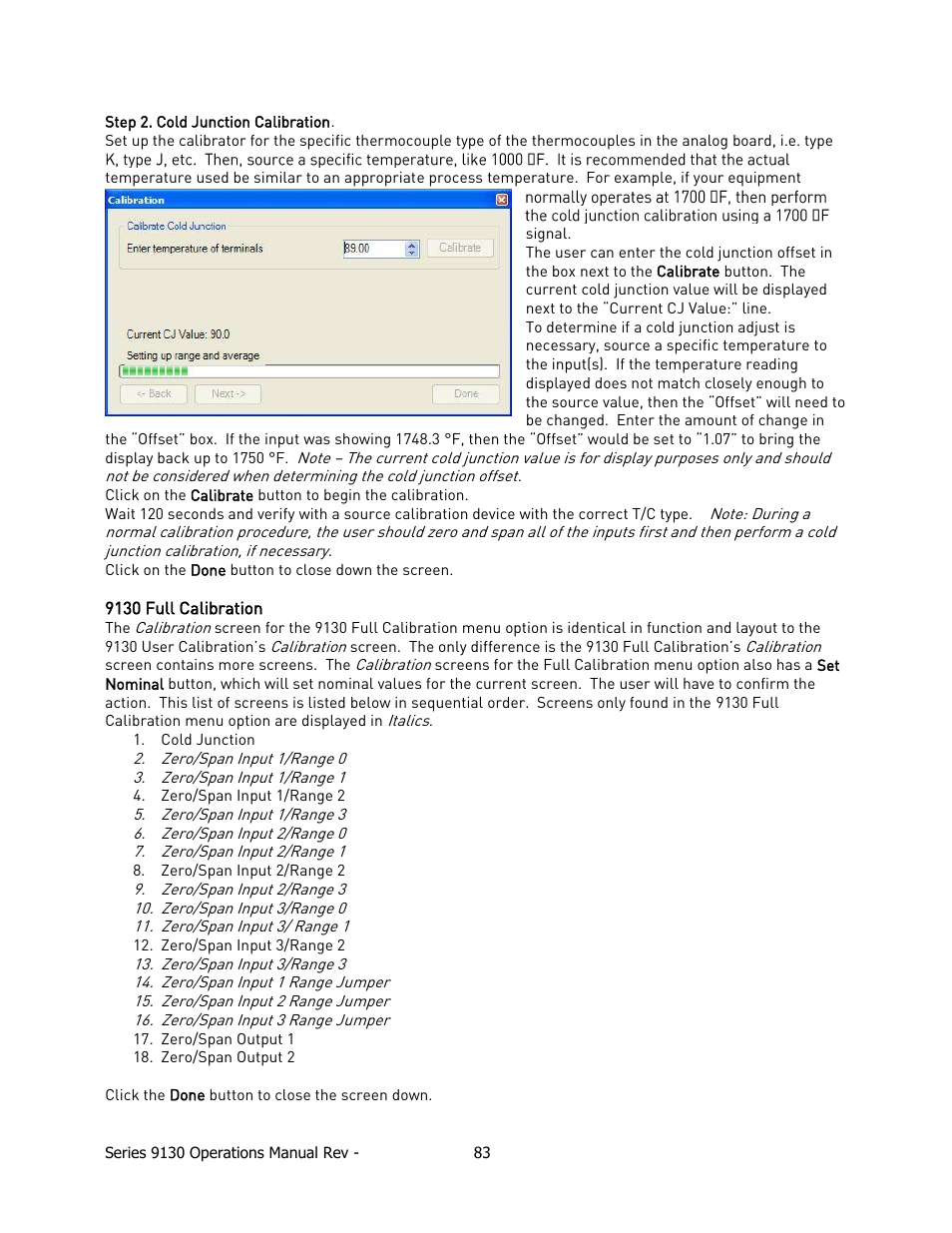 9130 full calibration | Super Systems 9130 Series User Manual | Page 84 / 174