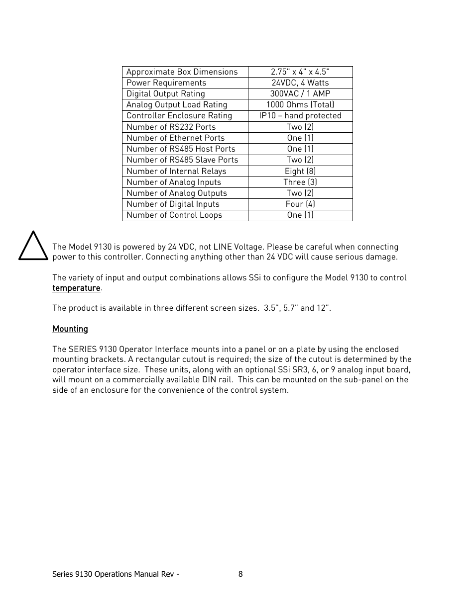 Ounting | Super Systems 9130 Series User Manual | Page 9 / 174