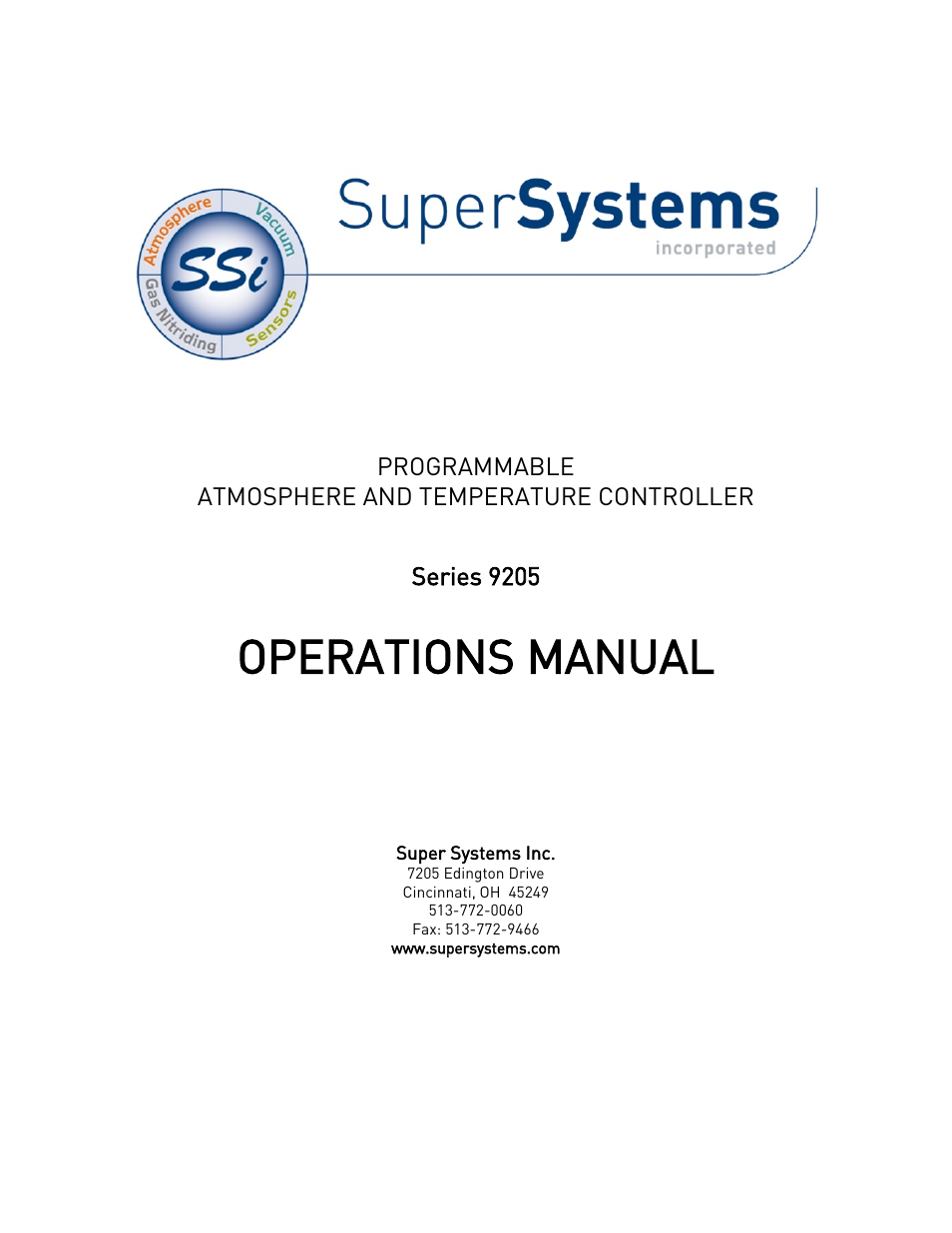 Super Systems 9205 Series User Manual | 235 pages