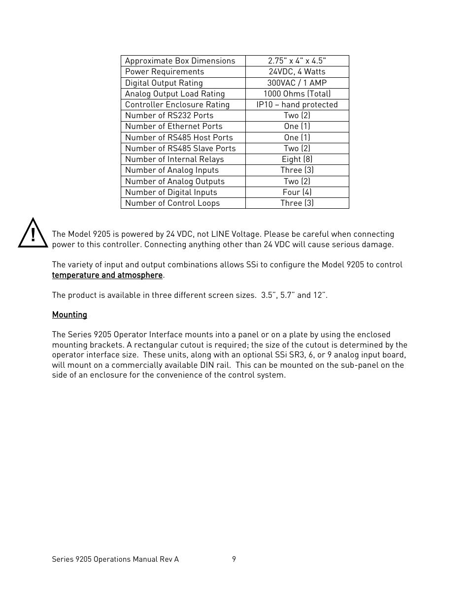 Mounting, Ounting | Super Systems 9205 Series User Manual | Page 10 / 235