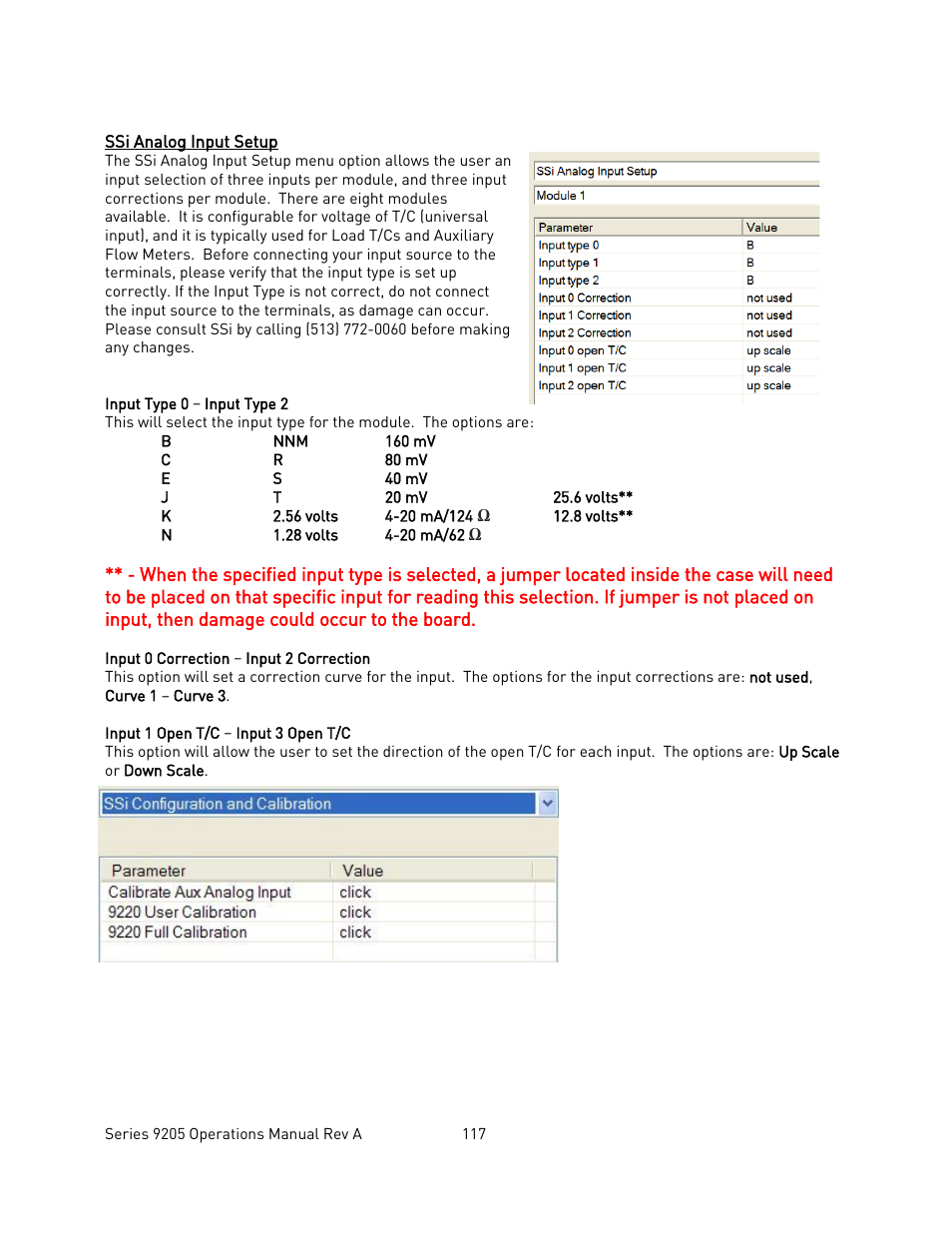 Ssi analog input setup, Nalog, Nput | Etup | Super Systems 9205 Series User Manual | Page 118 / 235