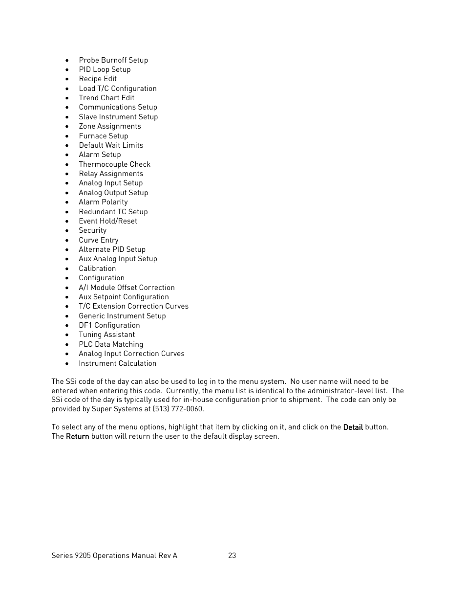 Super Systems 9205 Series User Manual | Page 24 / 235