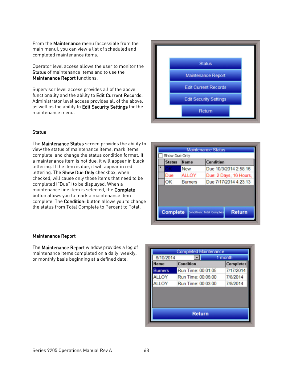 Super Systems 9205 Series User Manual | Page 69 / 235