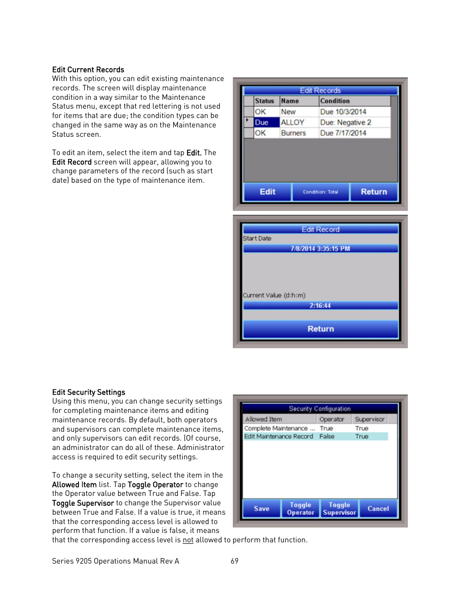 Super Systems 9205 Series User Manual | Page 70 / 235