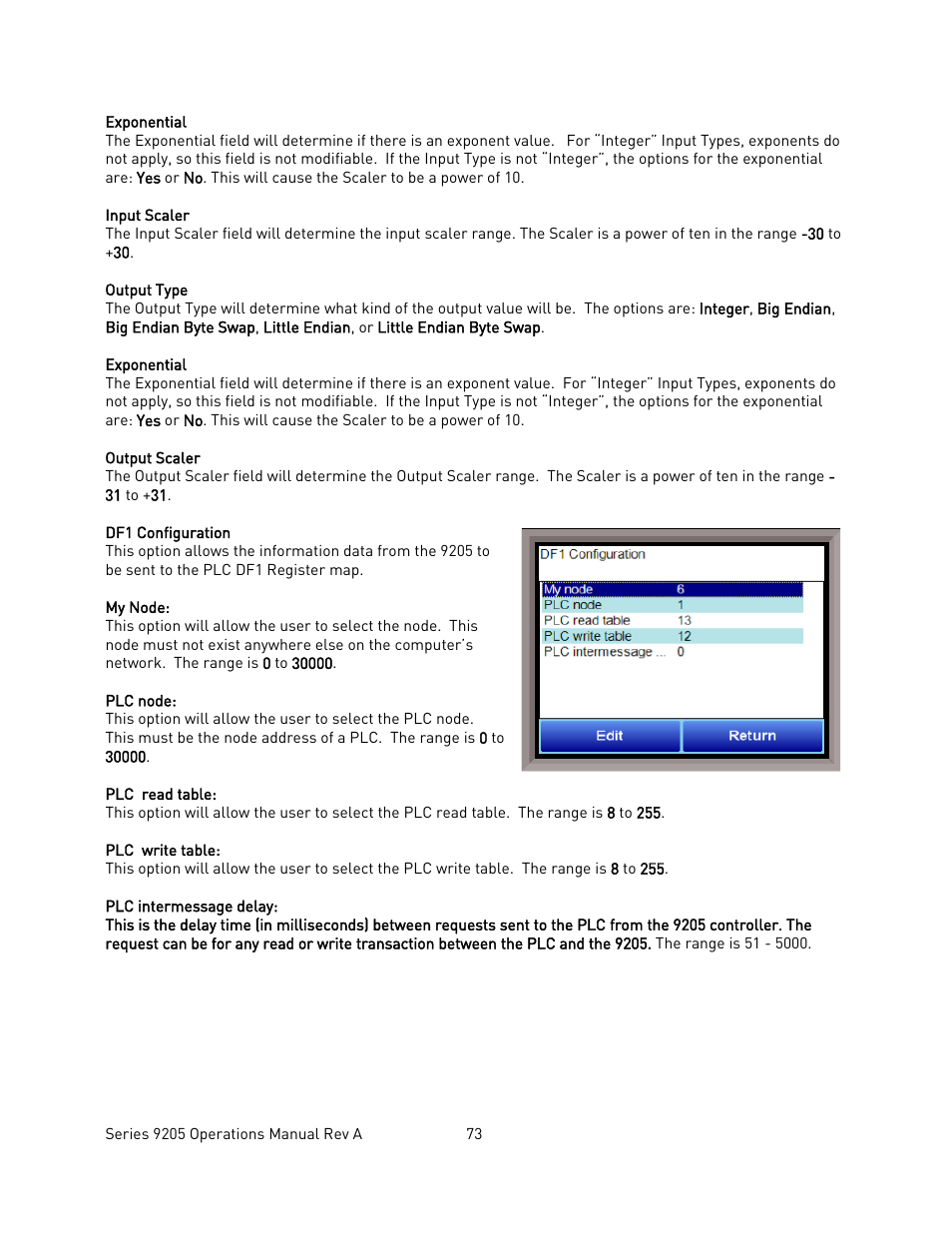 Df1 configuration | Super Systems 9205 Series User Manual | Page 74 / 235