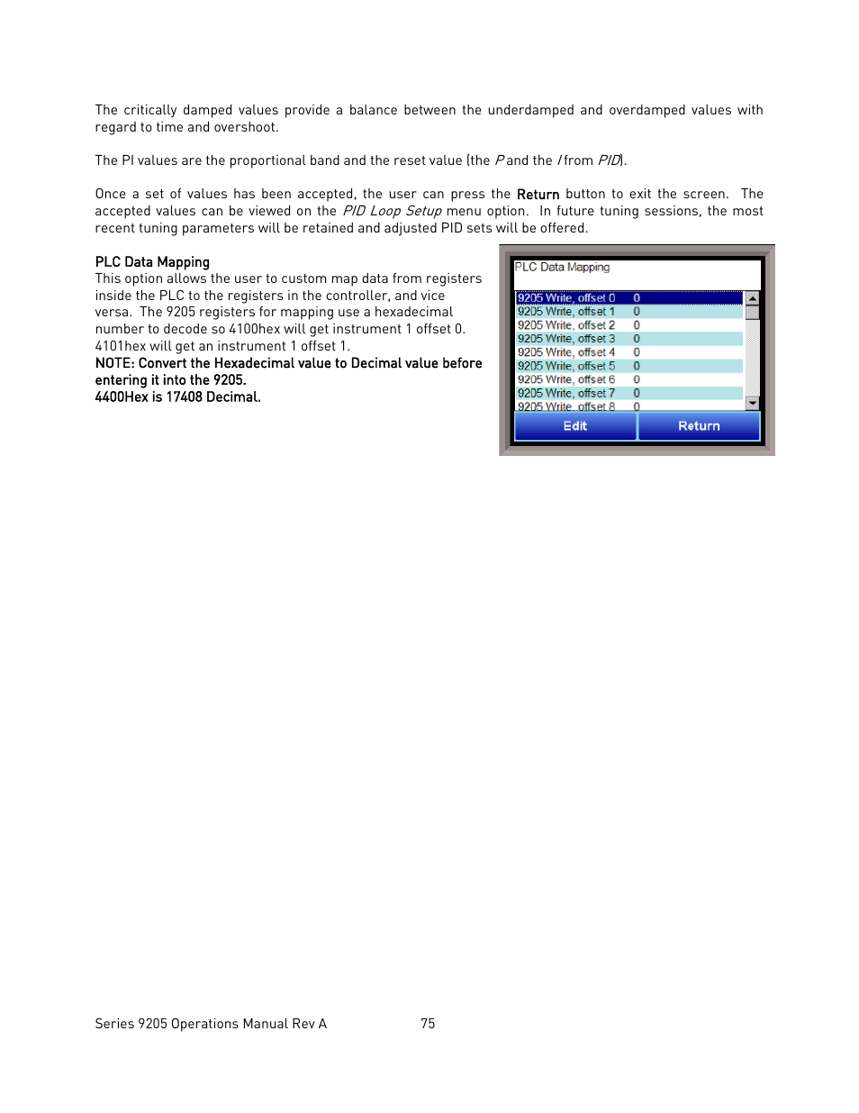 Plc data mapping | Super Systems 9205 Series User Manual | Page 76 / 235