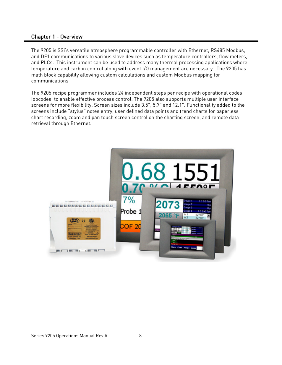Chapter 1 - overview | Super Systems 9205 Series User Manual | Page 9 / 235