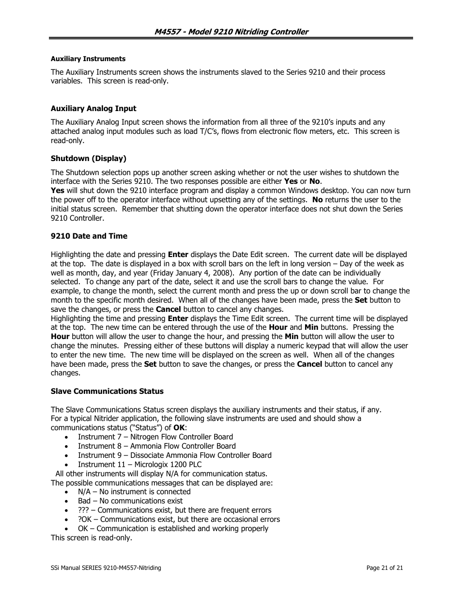 Super Systems 9210 Series User Manual | Page 21 / 65