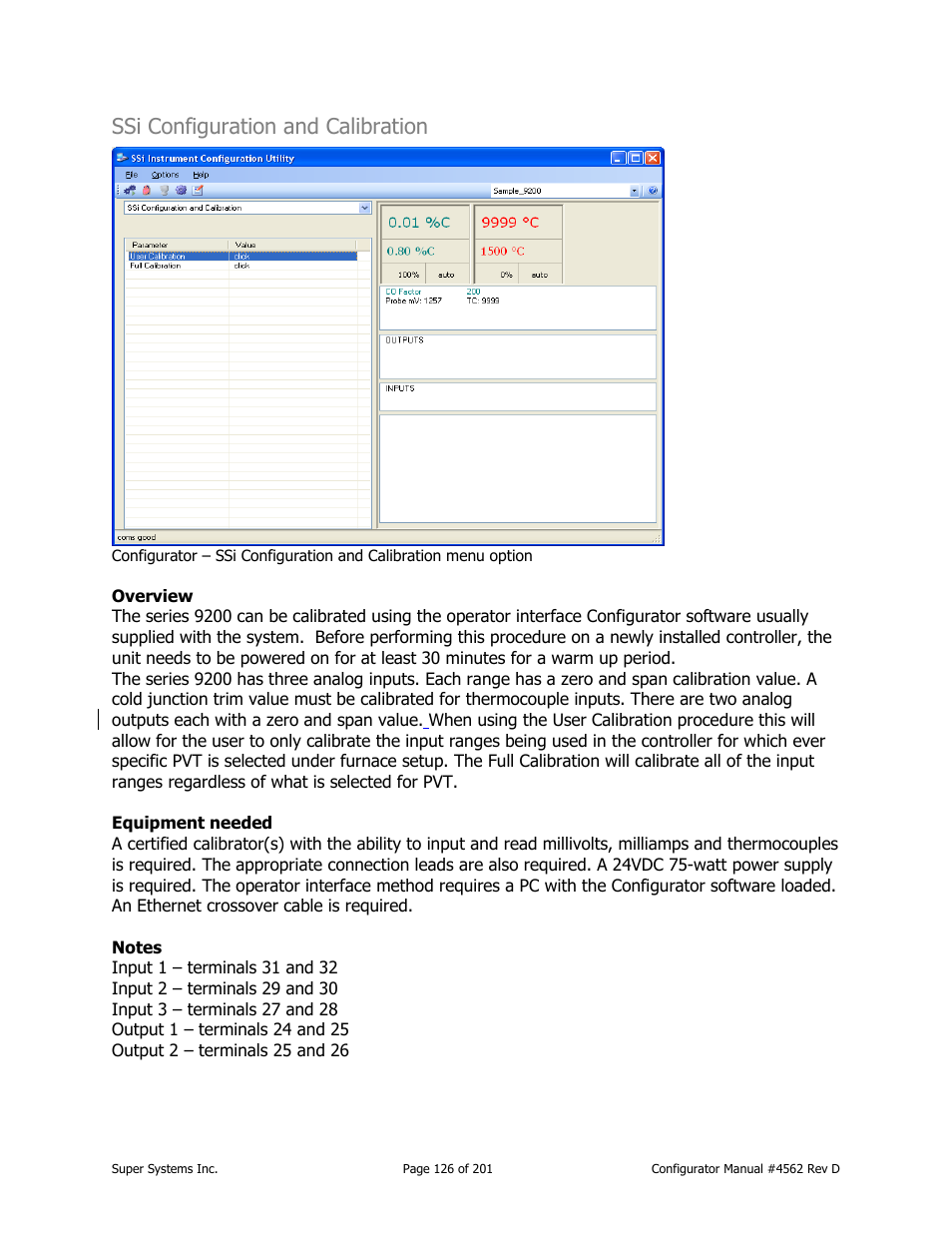 Ssi configuration and calibration | Super Systems PC Configurator 2 User Manual | Page 126 / 201