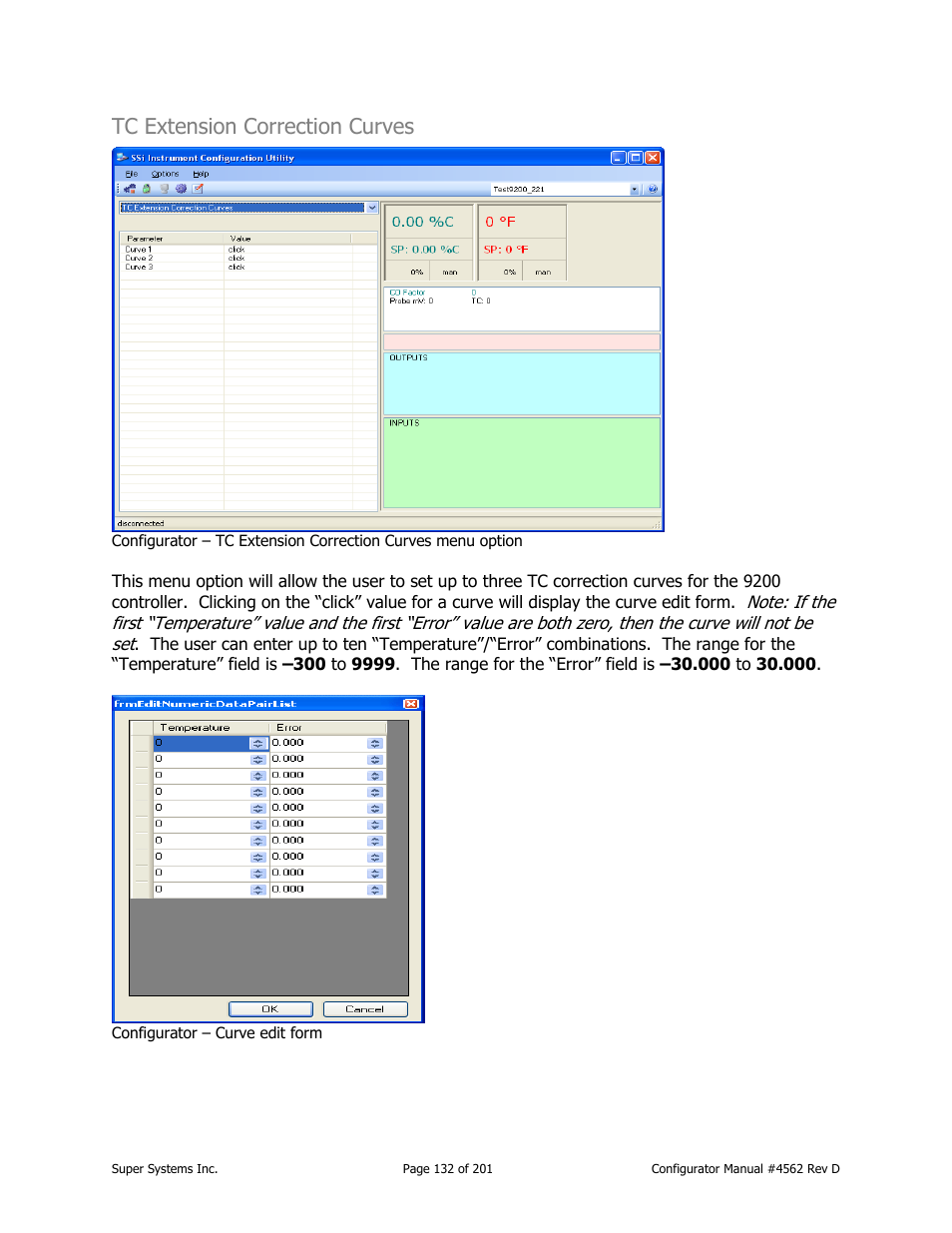 Tc extension correction curves | Super Systems PC Configurator 2 User Manual | Page 132 / 201