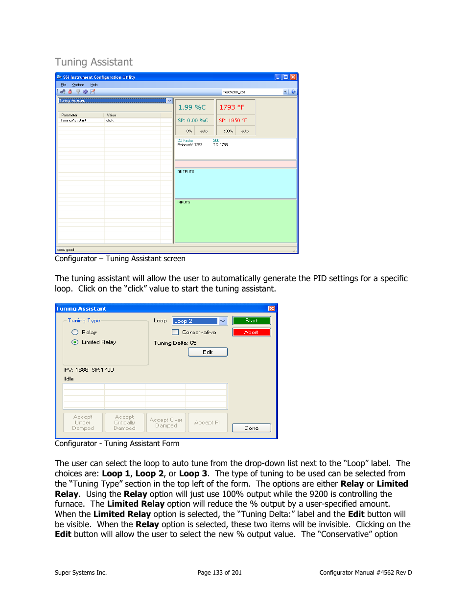 Tuning assistant | Super Systems PC Configurator 2 User Manual | Page 133 / 201